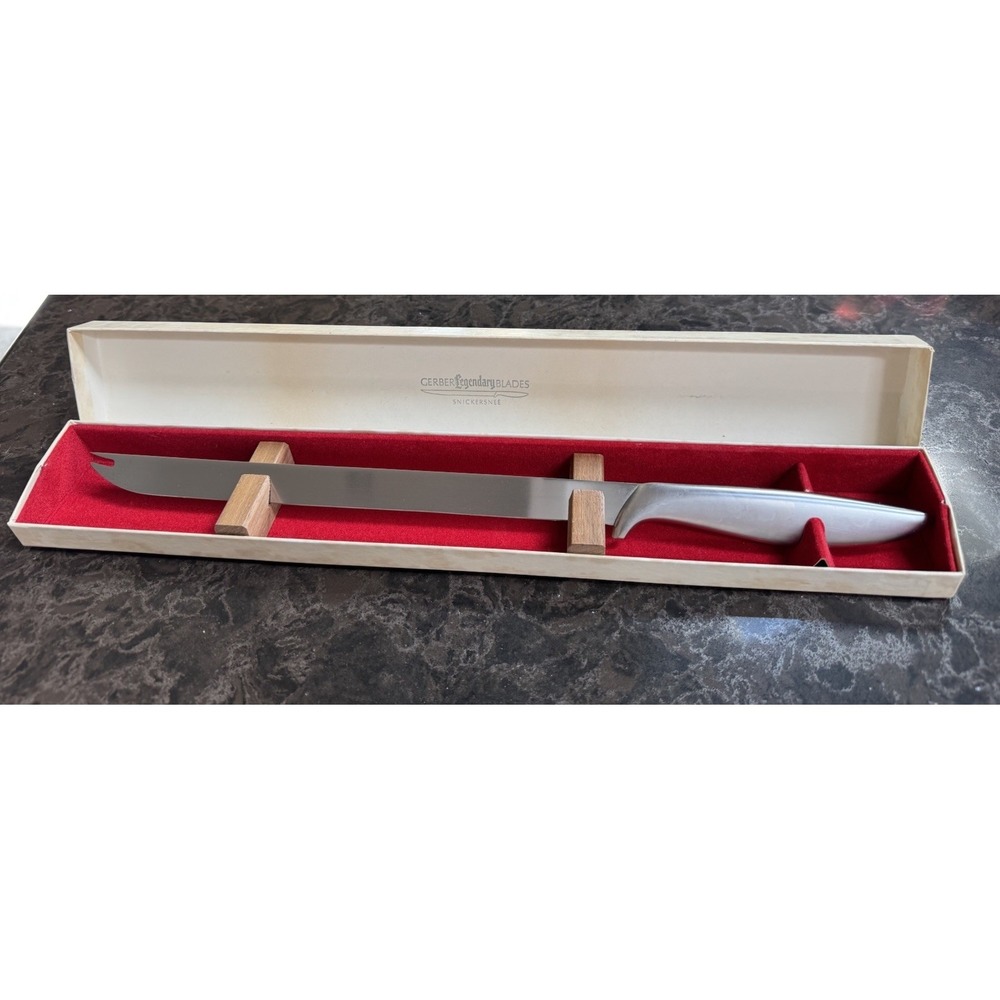 Vintage Gerber Legendary Blades Snickersnee Fork Tip Carving Knife w/ Box